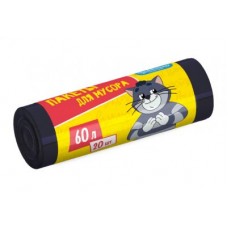 60л AV Пакеты для мусора Стандарт ПНД 60л, 20шт рулон черные